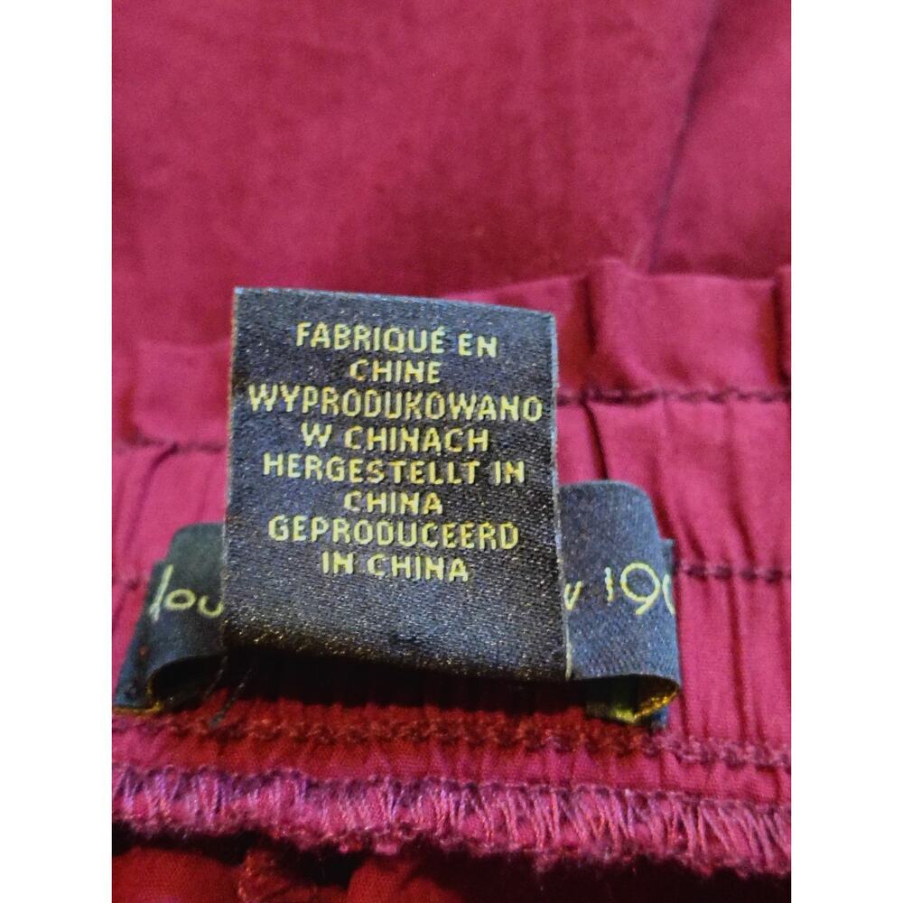 House of Harlow 1960 Burgundy Wide Leg Crop Pants Cotton Culottes Red Medium - Picture 8 of 10